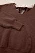 Lantern Sleeve V Neck Knot Back Sweater